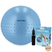 Spokey Half Fit 2v1 343628 vel.65cm masážní rehabilitační míč+ pumpa modrý