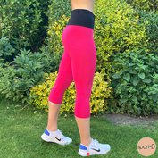 Sport-D Zippa dámské legíny pod kolena, vysoký pas, růžovo-černé
