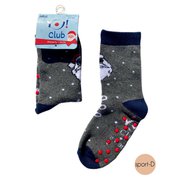 Pondy SKF-ABS Dětské vánoční ponožky vel.27-30 (16-18cm) tmavě šedé vzor